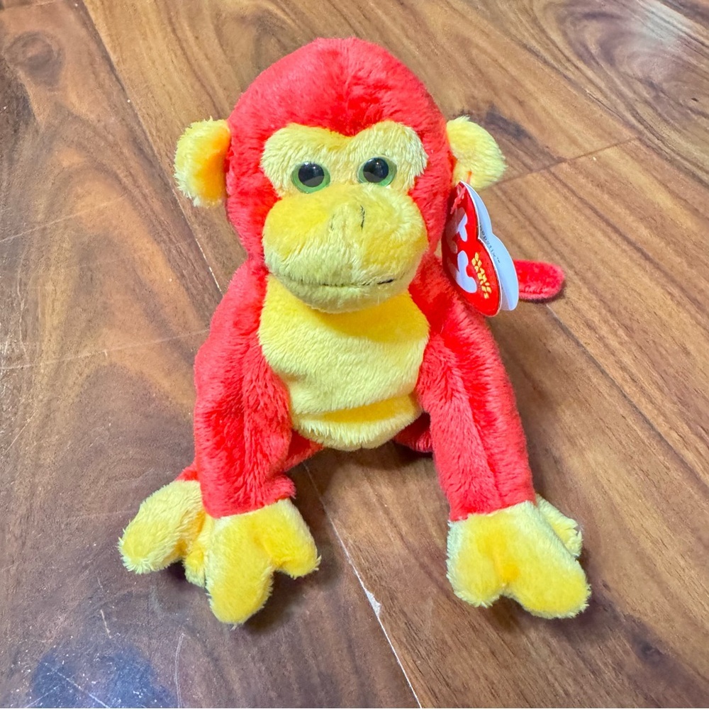 Plush Red and Yellow Monkey Toy